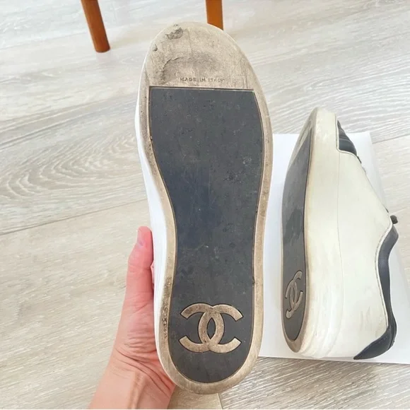 Chanel Black & White Sneakers - Picture 8 of 11